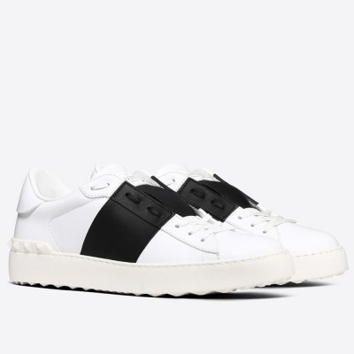 Valentino Open Sneakers with Black Leather Stripe