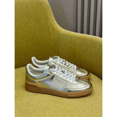 Valentino Upvillage Sneaker in Gold Laminated Leather