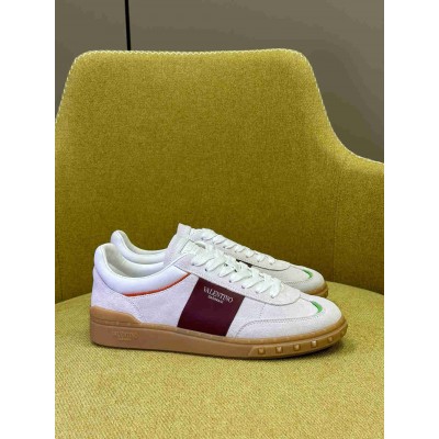 Valentino Upvillage Sneaker in White Suede Leather
