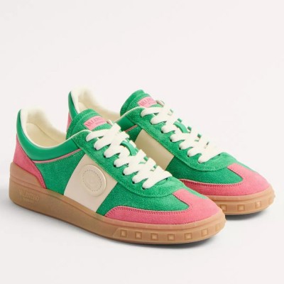 Valentino Upvillage Sneakers in Green and Pink Leather