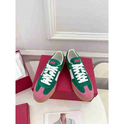 Valentino Upvillage Sneakers in Green and Pink Leather