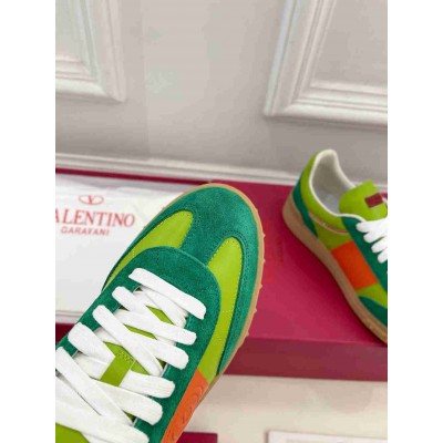 Valentino Upvillage Sneakers in Green Leather and Nylon