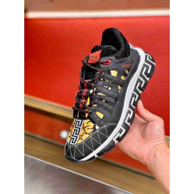 Versace Black Trigreca Sneakers With Barocco Print