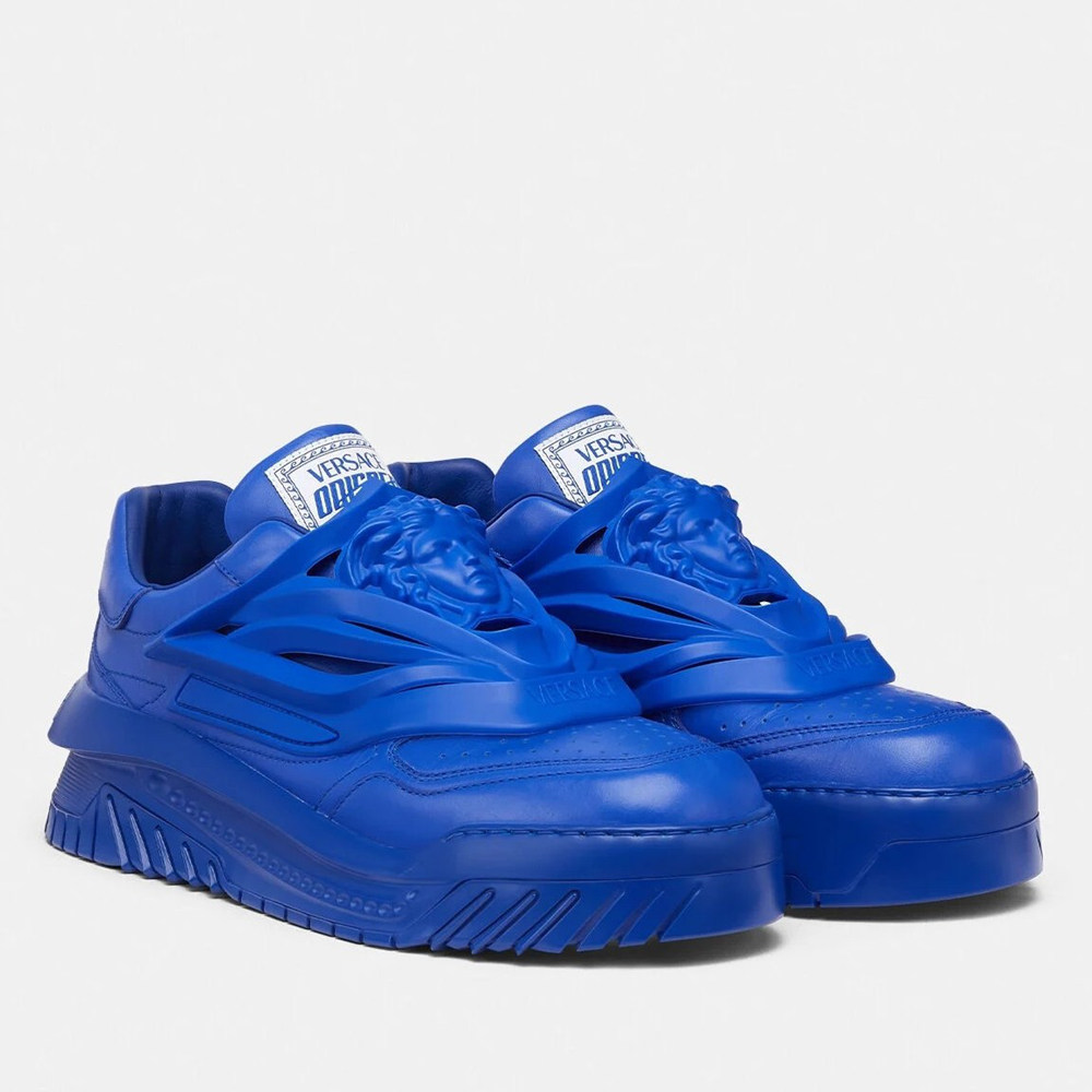 Versace Odissea Sneakers In Blue Leather