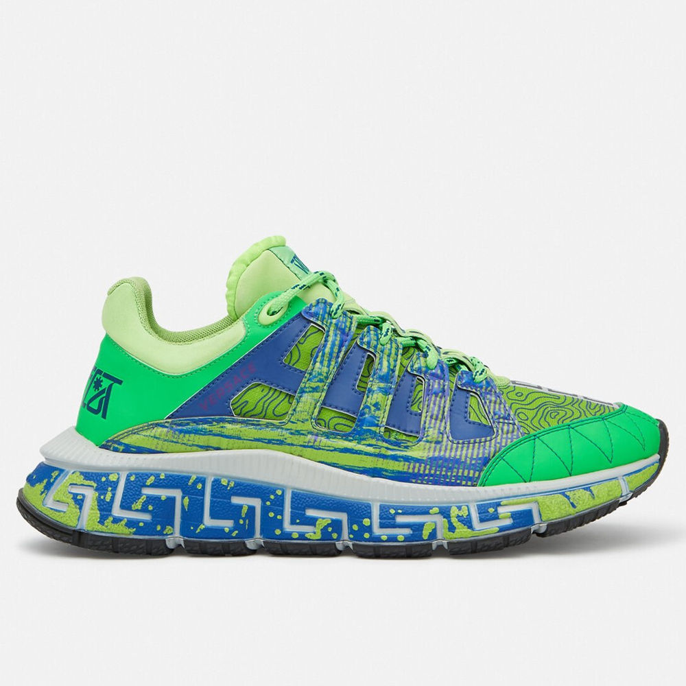 Versace Trigreca Sneakers With Green Print