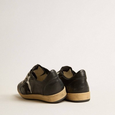 Golden Goose Ball Star Sneakers In Black Nappa With Suede Star And Nappa Heel Tab