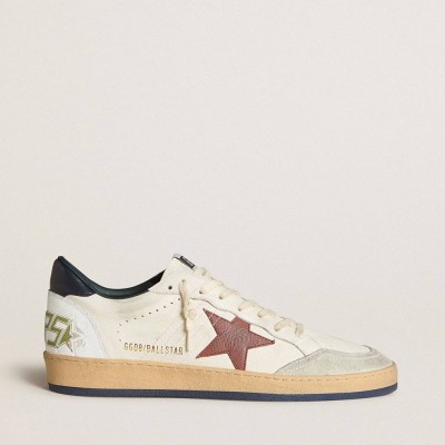 Golden Goose Ball Star Sneakers In Nappa With Brown Nubuck Star And Nappa Heel Tab