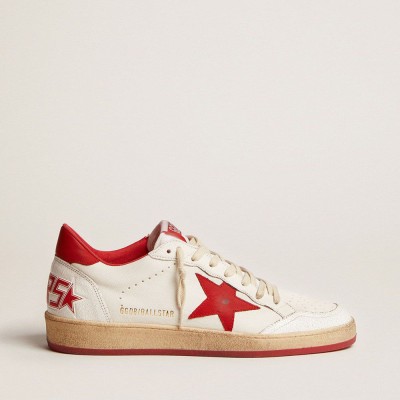 Golden Goose Ball Star Sneakers In White Leather