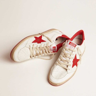 Golden Goose Ball Star Sneakers In White Leather