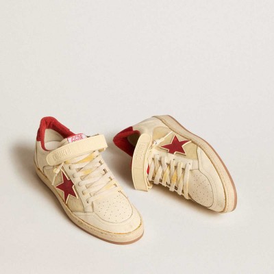 Golden Goose Ball Star Sneakers LAB In Nappa And PVC With Red Suede Star And Heel Tab