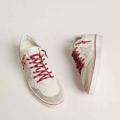 Golden Goose Ball Star LTD Sneakers CNY In White Leather With A Lived-in Effect