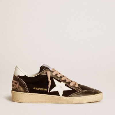 Golden Goose Ball Star LTD Sneakers In Black Velvet With White Leather Star And Heel Tab