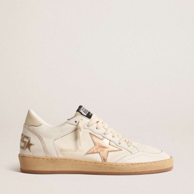 Golden Goose Ball Star LTD Sneakers In Canvas And Nappa With Bronze Metallic Leather Star