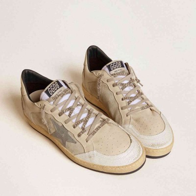 Golden Goose Ball Star LTD Sneakers In Leather And Suede With Crocodile Print Leather Star