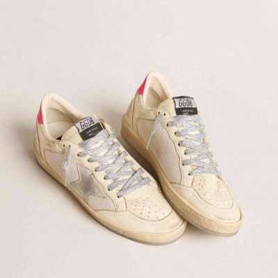Golden Goose Ball Star LTD Sneakers In Nappa Leather And Mesh With Suede Star And Leather Heel Tab