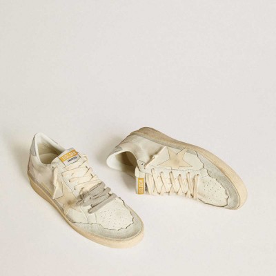 Golden Goose Ball Star LTD Sneakers In Nappa Leather With Leather Star And Metallic Leather Heel Tab