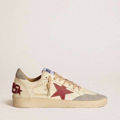 Golden Goose Ball Star LTD Sneakers In Nappa With Leather Star And Silver Suede Heel Tab