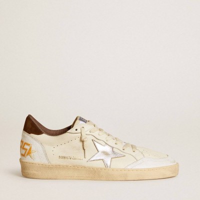 Golden Goose Ball Star LTD Sneakers In Nappa With Metallic Leather Star And Suede Heel Tab
