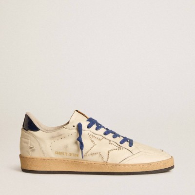 Golden Goose Ball Star LTD Sneakers With Embroidered Star And Blue Patent Leather Heel Tab