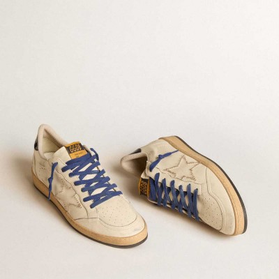Golden Goose Ball Star LTD Sneakers With Embroidered Star And Blue Patent Leather Heel Tab