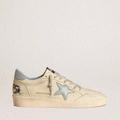 Golden Goose Ball Star LTD Sneakers With Light Blue Plastic Star And Leather Heel Tab