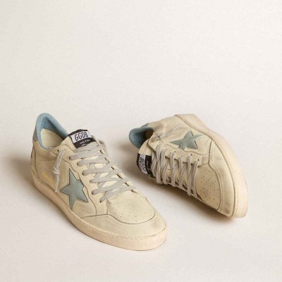 Golden Goose Ball Star LTD Sneakers With Light Blue Plastic Star And Leather Heel Tab