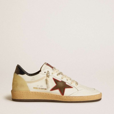 Golden Goose Ball Star LTD Sneakers With Mesh Star And Midnight Blue Leather Heel Tab