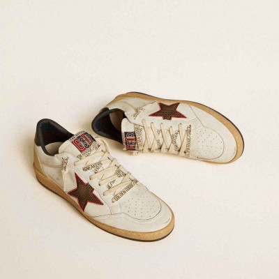 Golden Goose Ball Star LTD Sneakers With Mesh Star And Midnight Blue Leather Heel Tab