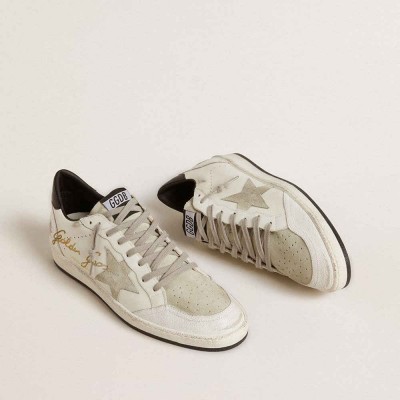 Golden Goose Ball Star LTD Sneakers With Suede Star And Textured Leather Heel Tab