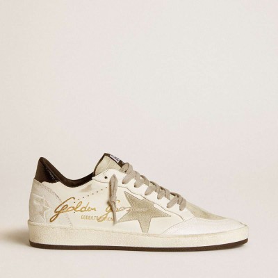 Golden Goose Ball Star LTD Sneakers With Suede Star And Textured Leather Heel Tab