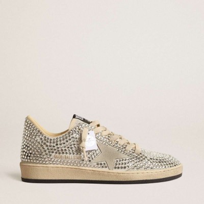 Golden Goose Ball Star LTD Sneakers With Swarovski Crystals And Gray Suede Star