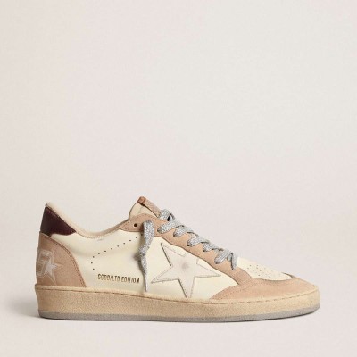 Golden Goose Ball Star LTD Sneakers With White Star And Burgundy Leather Heel Tab