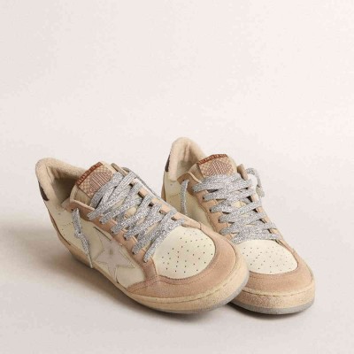 Golden Goose Ball Star LTD Sneakers With White Star And Burgundy Leather Heel Tab