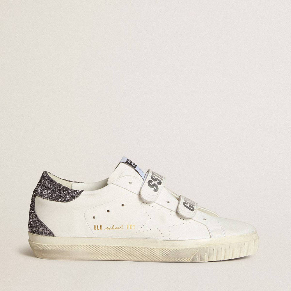 Golden Goose Bio-based Old School Sneakers With Perforated Star And Glitter Heel Tab