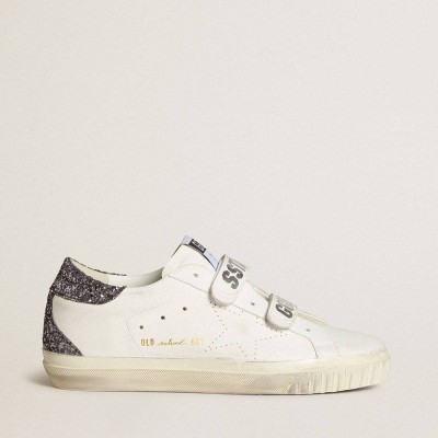 Golden Goose Bio-based Old School Sneakers With Perforated Star And Glitter Heel Tab