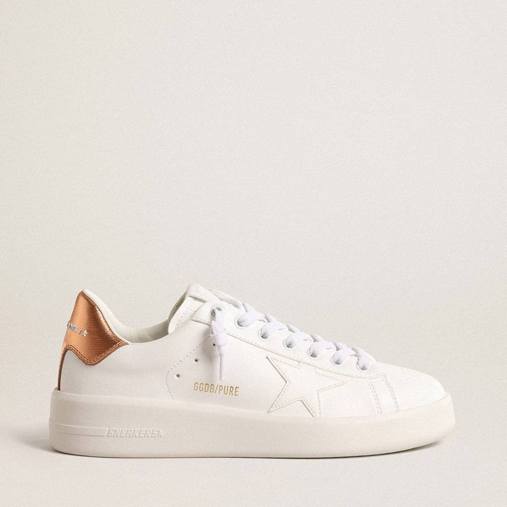 Golden Goose Bio-based Purestar Sneakers With Bronze Metallic Leather Heel Tab