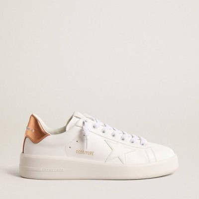 Golden Goose Bio-based Purestar Sneakers With Bronze Metallic Leather Heel Tab