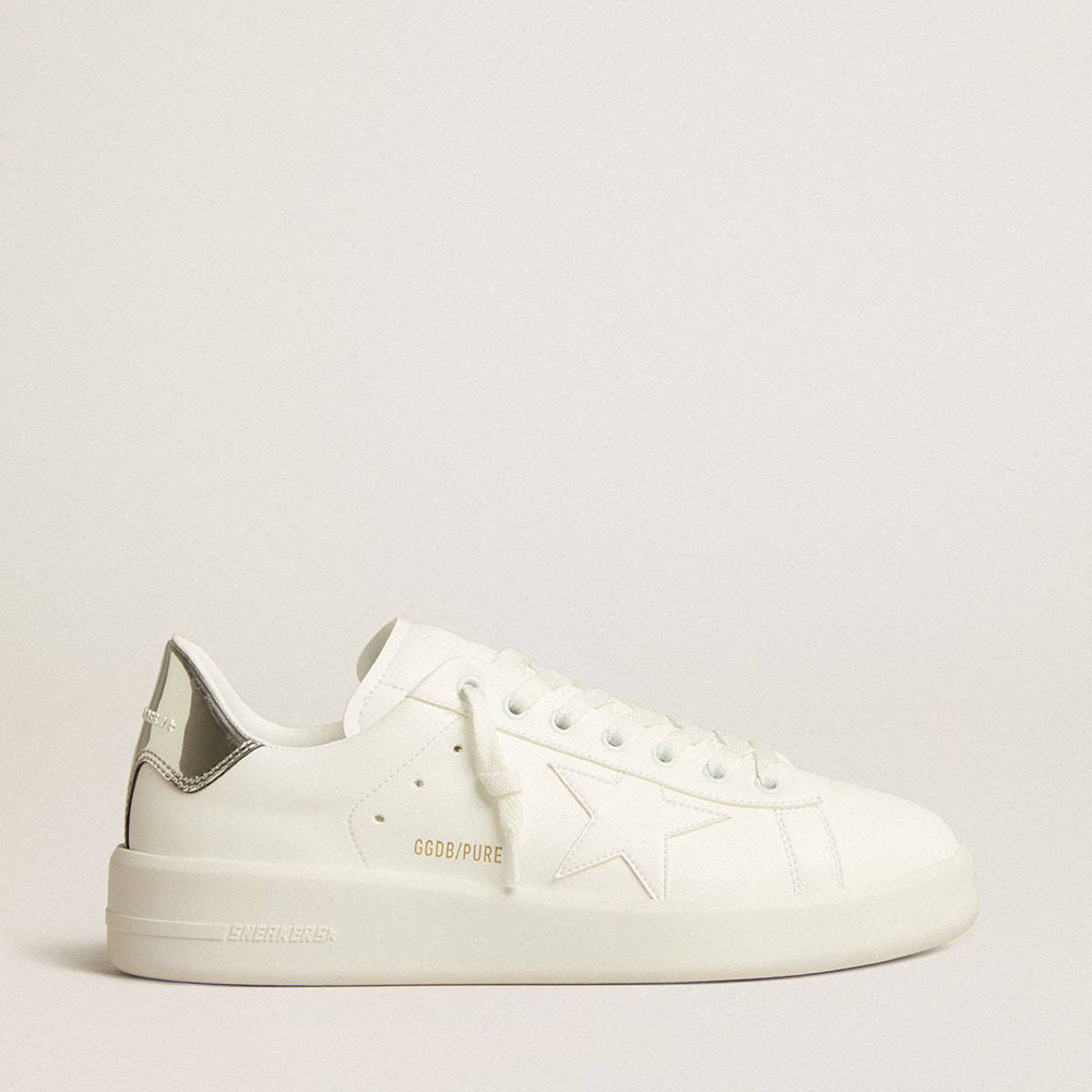 Golden Goose Bio-based Purestar Sneakers With White Star And Mirror-effect Heel Tab