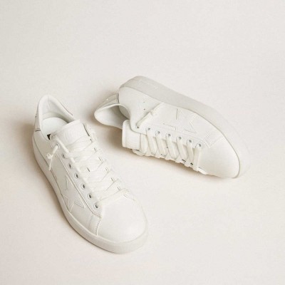 Golden Goose Bio-based Purestar Sneakers With White Star And Mirror-effect Heel Tab