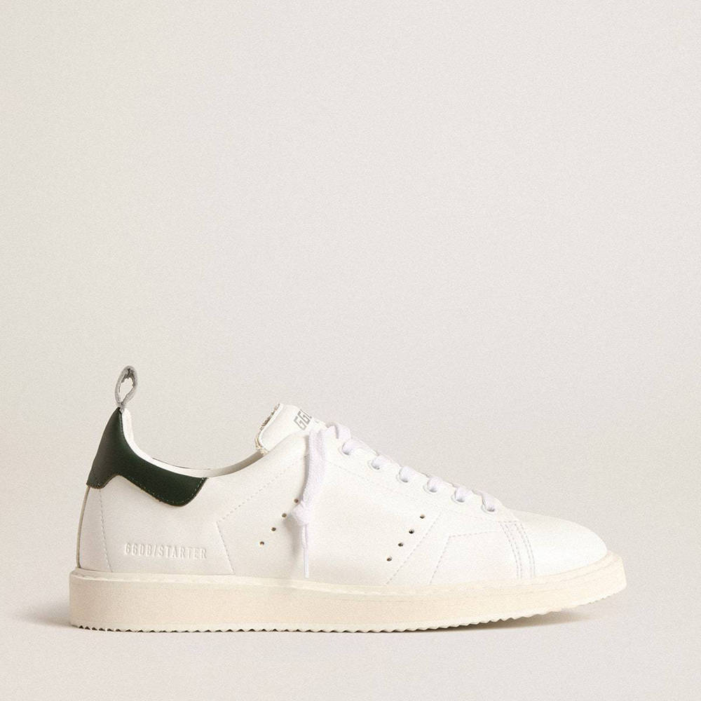 Golden Goose Bio-based Starter Sneakers With Green Leather Heel Tab