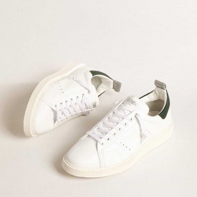 Golden Goose Bio-based Starter Sneakers With Green Leather Heel Tab