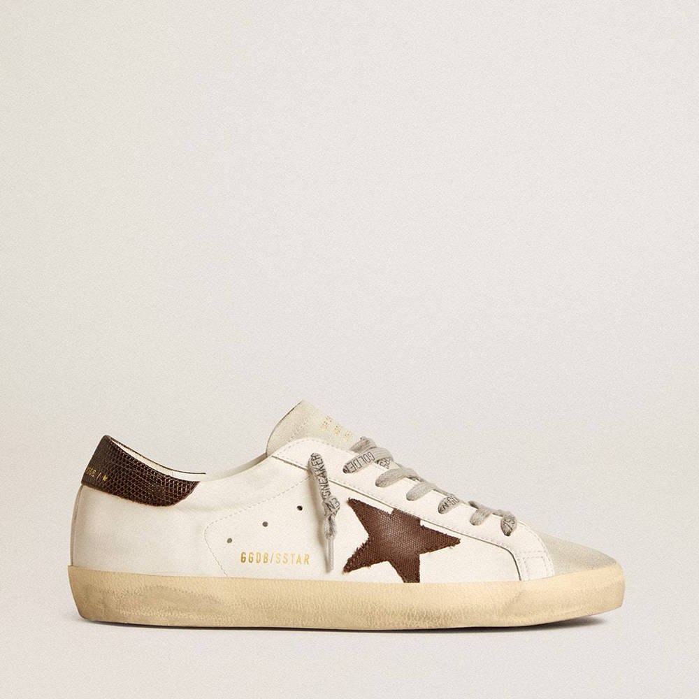 Golden Goose Bio-based Super-Star Sneakers With Canvas Star And Dark Brown Leather Heel Tab