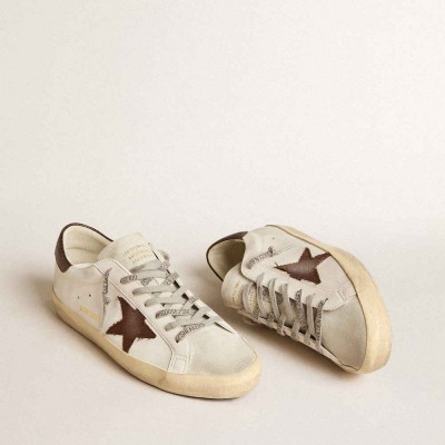 Golden Goose Bio-based Super-Star Sneakers With Canvas Star And Dark Brown Leather Heel Tab
