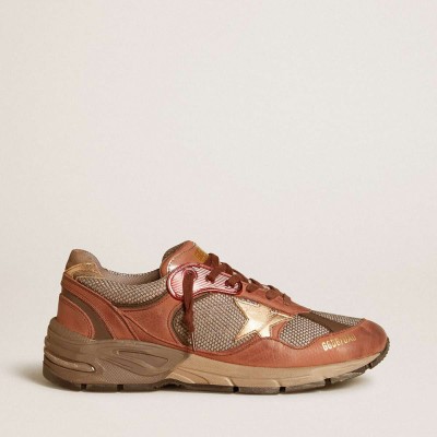 Golden Goose Dad-Star Shoes In Nubuck With Gold Leather Star And Suede Heel Tab