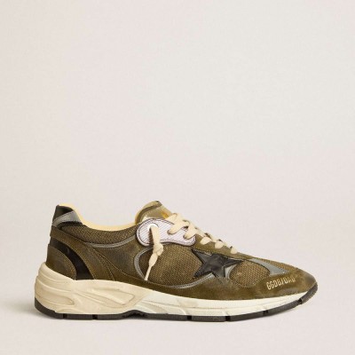 Golden Goose Dad-Star Shoes In Suede And Mesh With Black Leather Star And Heel Tab