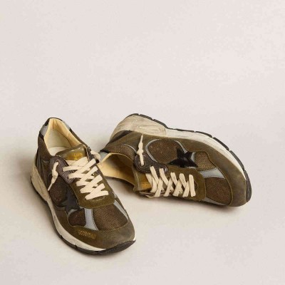 Golden Goose Dad-Star Shoes In Suede And Mesh With Black Leather Star And Heel Tab