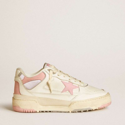 Golden Goose Forty2 Sneakers With Pink Star And White Leather Heel Tab