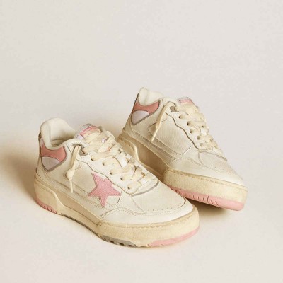 Golden Goose Forty2 Sneakers With Pink Star And White Leather Heel Tab