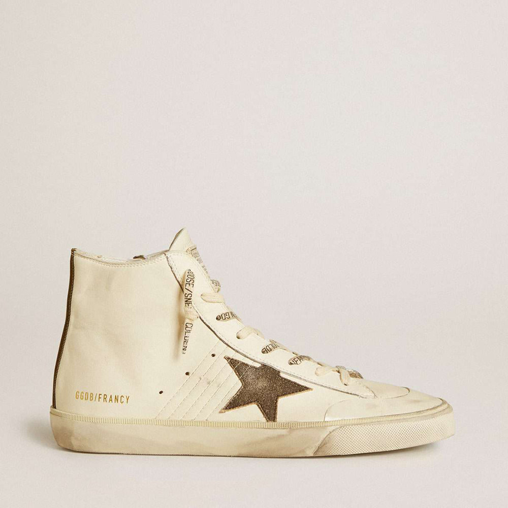 Golden Goose Francy Penstar Sneakers In Nappa With Black Suede Star And Cotton Heel Tab