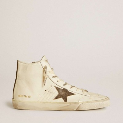 Golden Goose Francy Penstar Sneakers In Nappa With Black Suede Star And Cotton Heel Tab